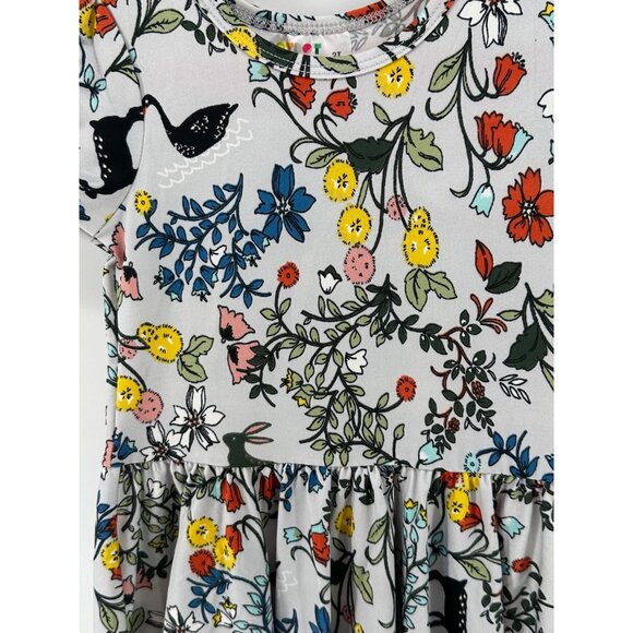 Dotdotsmile Girls Dress Size 2T Gray with Flowers and Animals New With Tags - Picture 2 of 4
